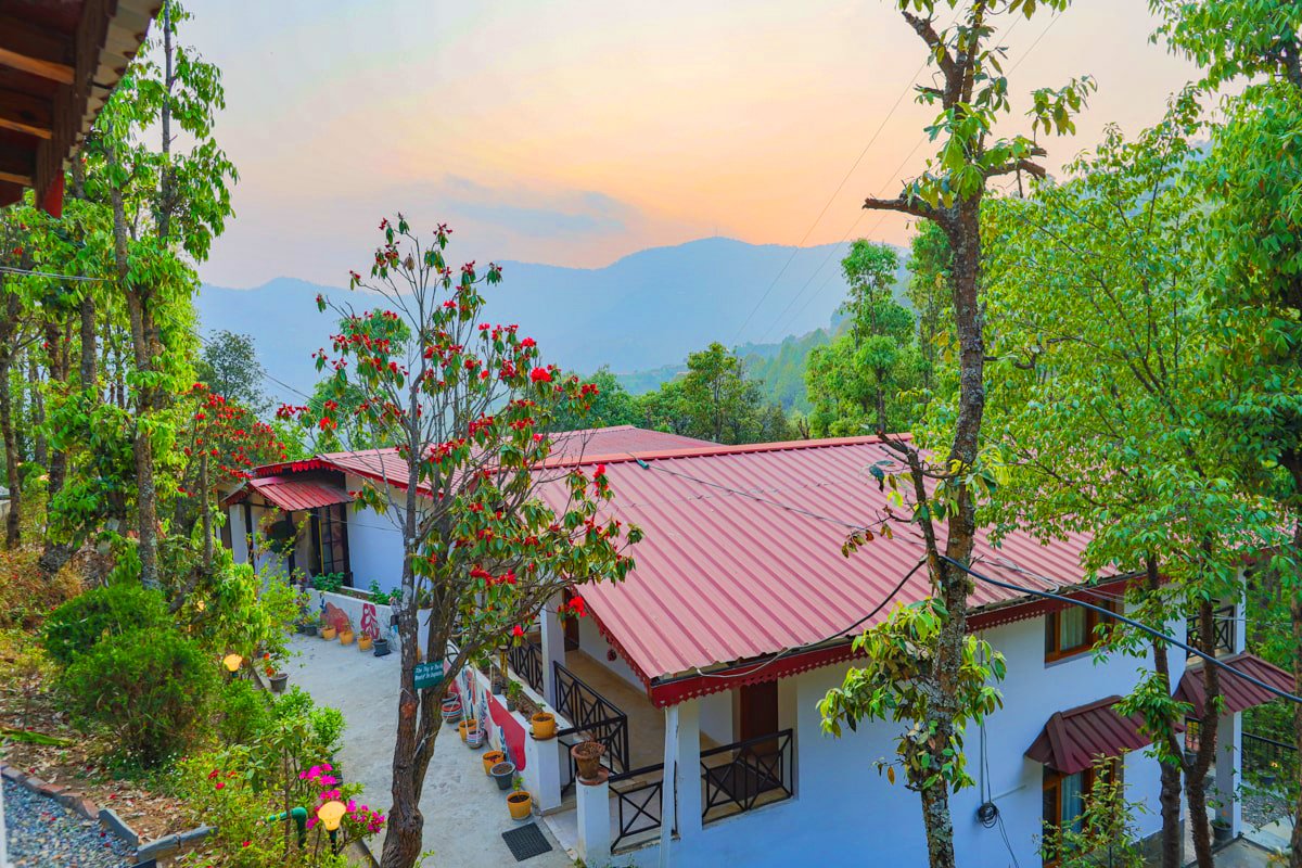 Deluxe valley view room at Mukteshwar Oakwood Resort, Uttarakhand